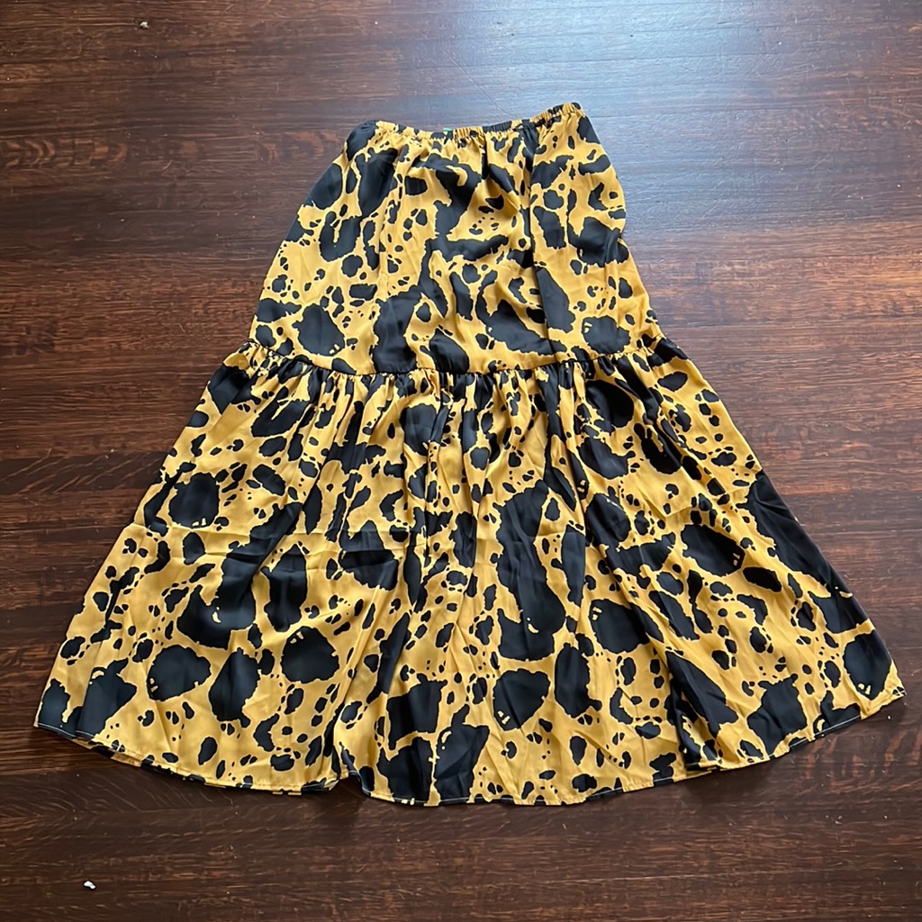 Anthropologie Yellow And Black Maxi Skirt